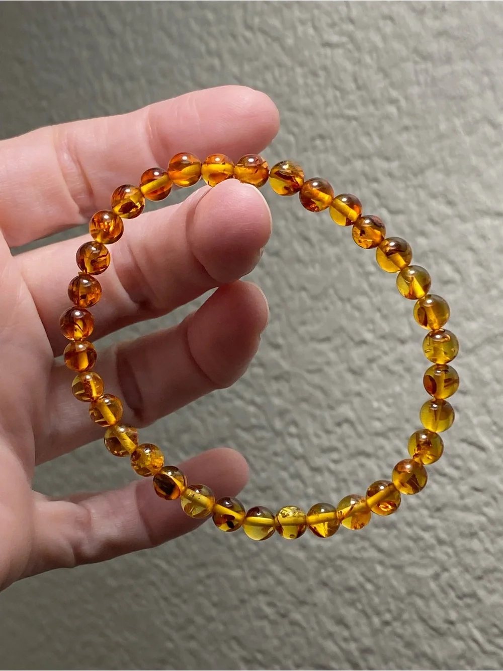 Flower Amber Stretch Bracelet 5.8mm Beads Fits Approximately 7 Inch Wrist